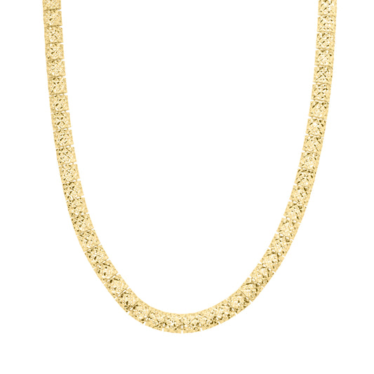 Yellow Gold Diamond Cut/ Textured  Necklace