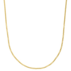 Yellow Gold Polished Solid Round Box Necklace