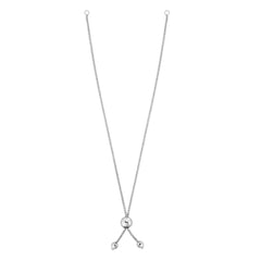 White Gold Polished Festooned Bolo Ball Version Bracelet