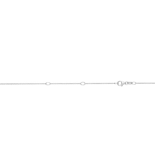 White Gold Polished Double Extendable Chain Necklace