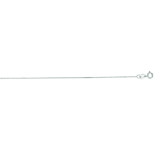 White Gold Diamond Cut/ Textured Classic Cable Necklace