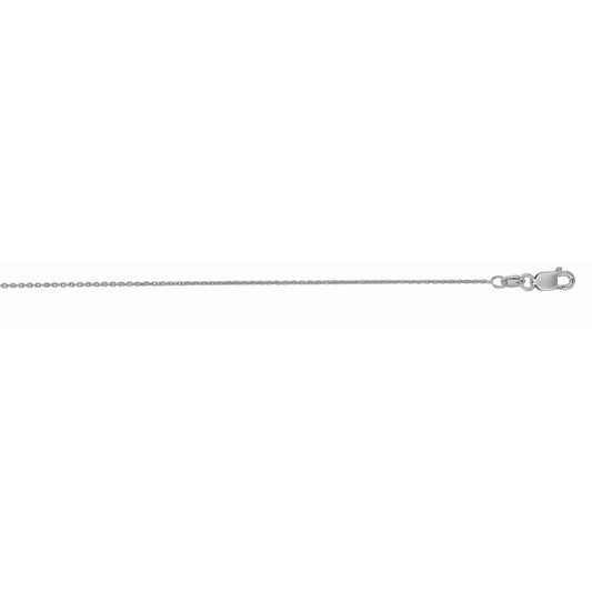 White Gold Diamond Cut/ Textured Classic Cable Necklace