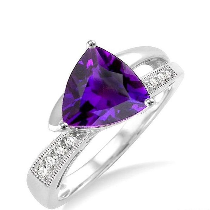 Parkplace Jewelers Trillion Shape Gemstone & Diamond Ring 51449PPTSAMWG