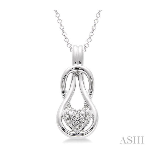 ASHI Silver Heart Shape Diamond Fashion Pendant 86129PPSSSLPD