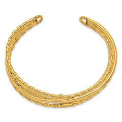 Quality Gold 14k Polished Multi Tube Cuff Bangle DB681