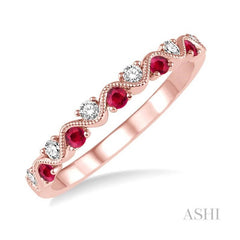ASHI Alternate Gemstone & Diamond Band 46398PPFHRBPG