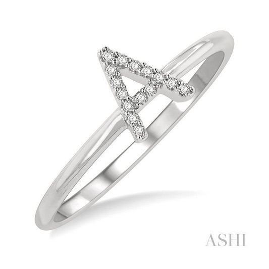 ASHI Block 'A' Initial Diamond Ring 365D9PPTSWG-A