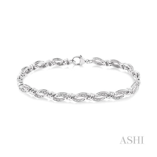 ASHI Silver Diamond Bracelet 85158PPSSSLTB