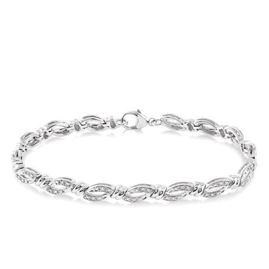 Parkplace Jewelers Silver Diamond Bracelet 85158PPSSSLTB