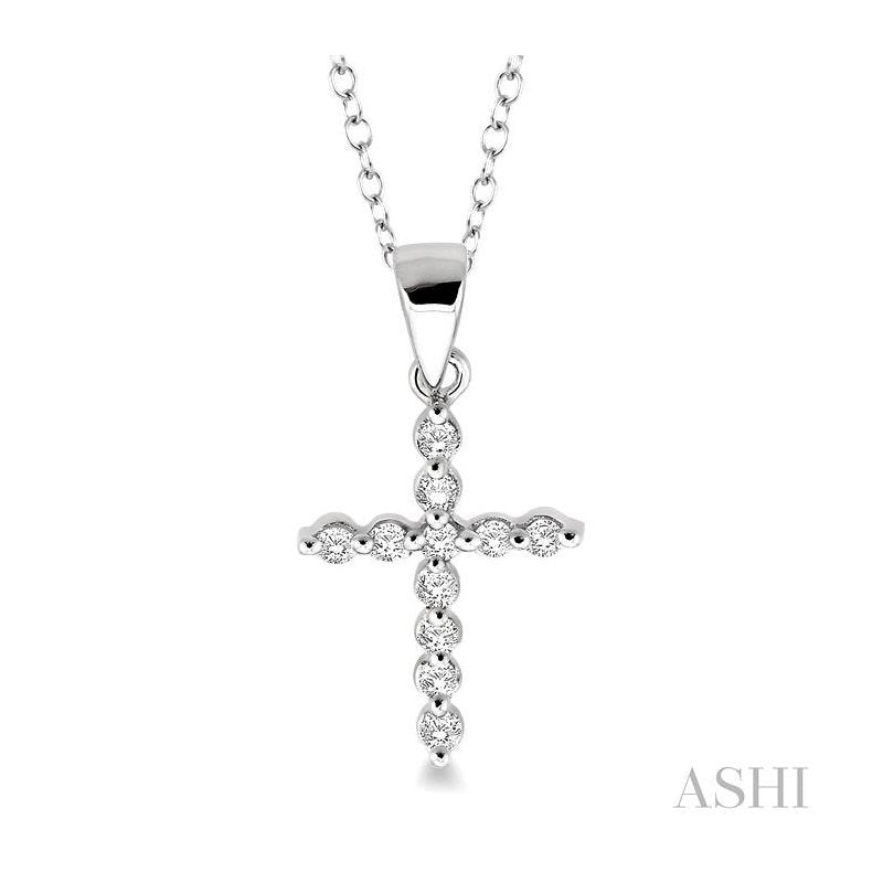 ASHI Silver Cross Petite Diamond Pendant 87068PPSSSLPD