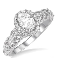 Parkplace Jewelers Oval Shape Semi-Mount Halo Diamond Engagement Ring 258E5PPFVWG-SM