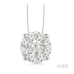 ASHI Round Shape Lovebright Essential Diamond Solitaire Pendant 91751PPFVPDWG