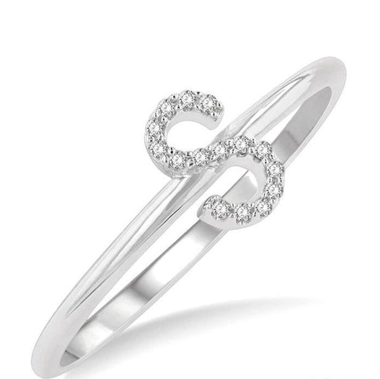 Parkplace Jewelers Block 'S' Initial Diamond Ring 365D9PPTSWG-S