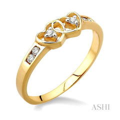 ASHI Twin Heart Shape Diamond Fashion Ring 10528PPTX
