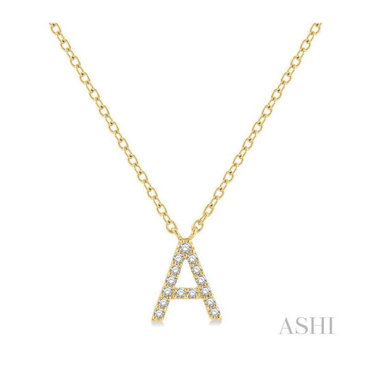 ASHI Block 'A' Initial Diamond Pendant 912F9PPFSPDYG-A