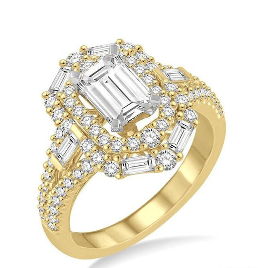 Parkplace Jewelers Emerald Shape Semi-Mount Halo Diamond Engagement Ring 228A1PPFRYW-SM
