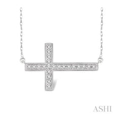 ASHI Sideway Cross Diamond Pendant 95877PPTSPDWG