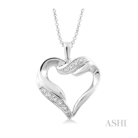 ASHI Silver Heart Shape Diamond Fashion Pendant 86559PPSSSLPD