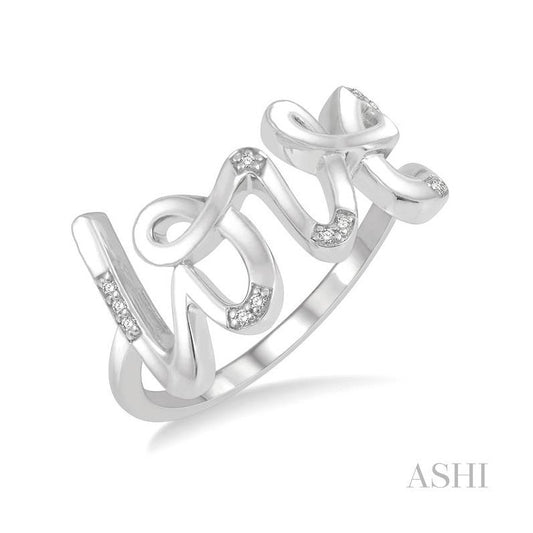 ASHI Silver Love Diamond Fashion Ring 84119PPSSSLRG