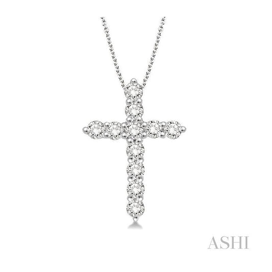 ASHI Cross Diamond Pendant 96456PPFGPDWG