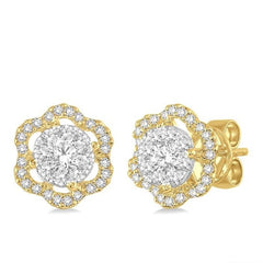 Parkplace Jewelers Round Shape Lovebright Diamond Flower Earrings 95913PPFVERYW
