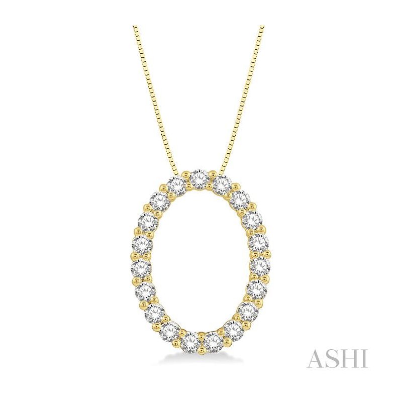 ASHI Oval Shape Diamond Pendant 901H3PPFGPDYG
