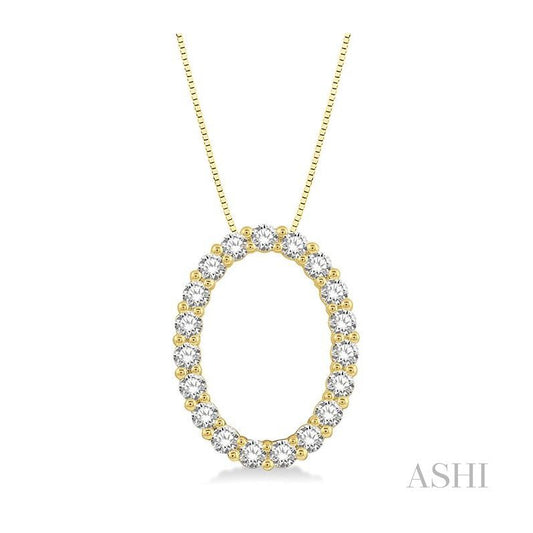 ASHI Oval Shape Diamond Pendant 901H3PPFGPDYG