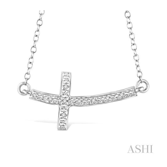 ASHI Silver Cross Diamond Pendant 87959PPSSSLPD