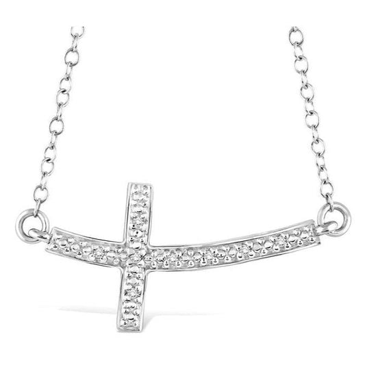 Parkplace Jewelers Silver Cross Diamond Pendant 87959PPSSSLPD