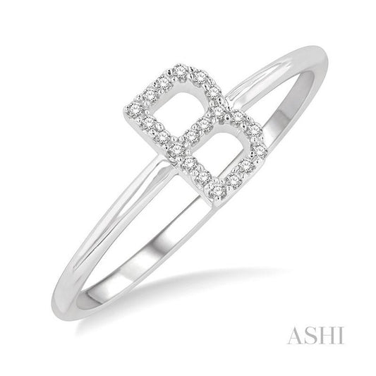 ASHI Block 'B' Initial Diamond Ring 365D9PPTSWG-B