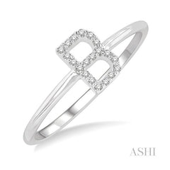 ASHI Block 'B' Initial Diamond Ring 365D9PPTSWG-B