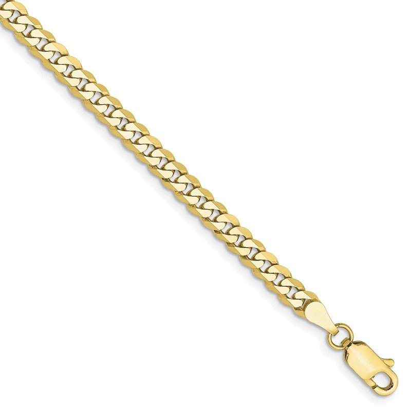 Quality Gold 10k 3.9mm Flat Beveled Curb Chain 10FBU100