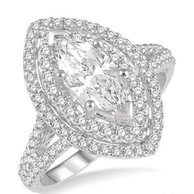 Parkplace Jewelers Marquise Shape Semi-Mount Halo Diamond Engagement Ring 208L2PPFHWG-SM