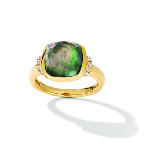 Le Vian 14K Honey Gold™ Green Amethyst + Black Shell 5 3/8 cts. Ring GECY 5