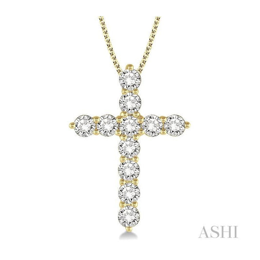 ASHI Cross Diamond Pendant 96450PPFGPDYG-2.00