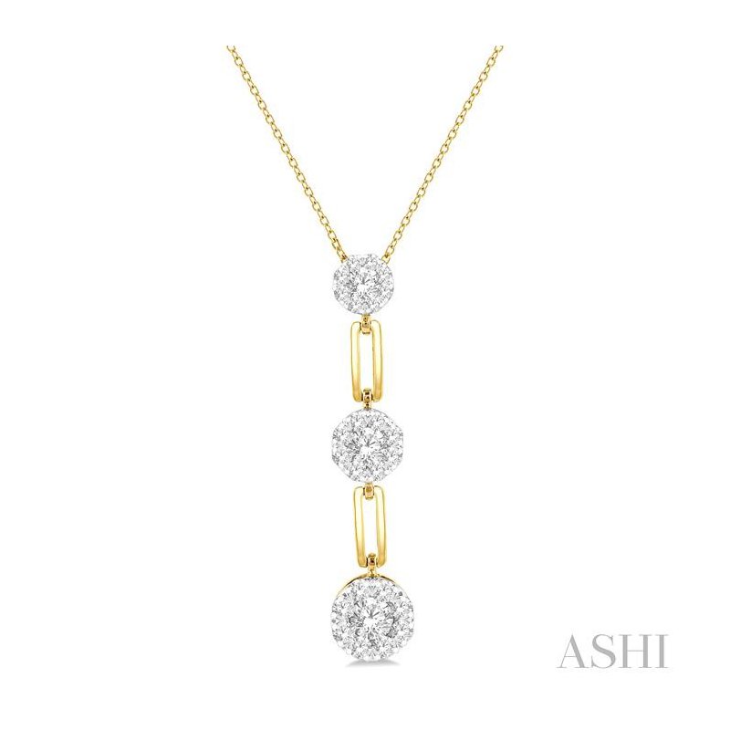 ASHI Paper Clip Lovebright Diamond Fashion Pendant 926B3PPFGPDYW