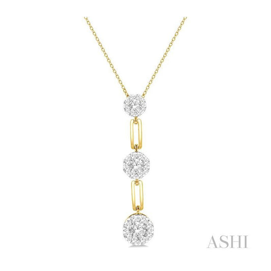 ASHI Paper Clip Lovebright Diamond Fashion Pendant 926B3PPFGPDYW