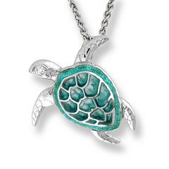 Ocean City Collection Sterling silver green enamel turtle NN0170YB