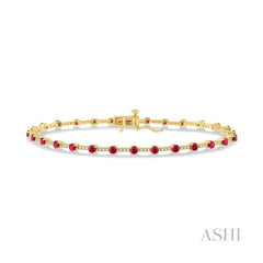 ASHI Gemstone & Diamond Bracelet 7623HPPTSRBYG