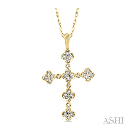 ASHI Cross Diamond Fashion Pendant 950A8PPTSPDYG