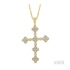ASHI Cross Diamond Fashion Pendant 950A8PPTSPDYG