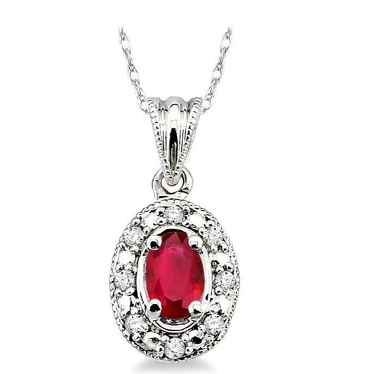 Parkplace Jewelers Oval Shape Gemstone & Diamond Pendant 58199PPTSPDRBWG