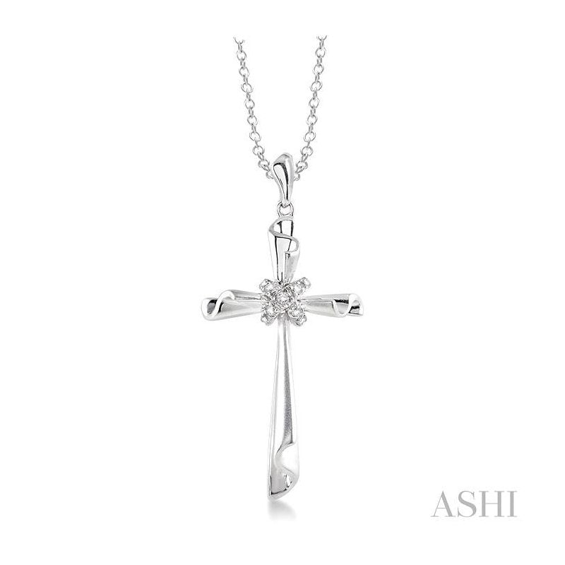 ASHI Silver Cross Diamond Pendant 87989PPSSSLPD
