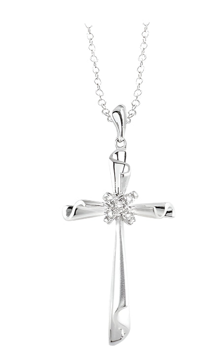 Parkplace Jewelers Silver Cross Diamond Pendant 87989PPSSSLPD