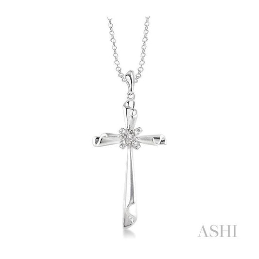 ASHI Silver Cross Diamond Pendant 87989PPSSSLPD