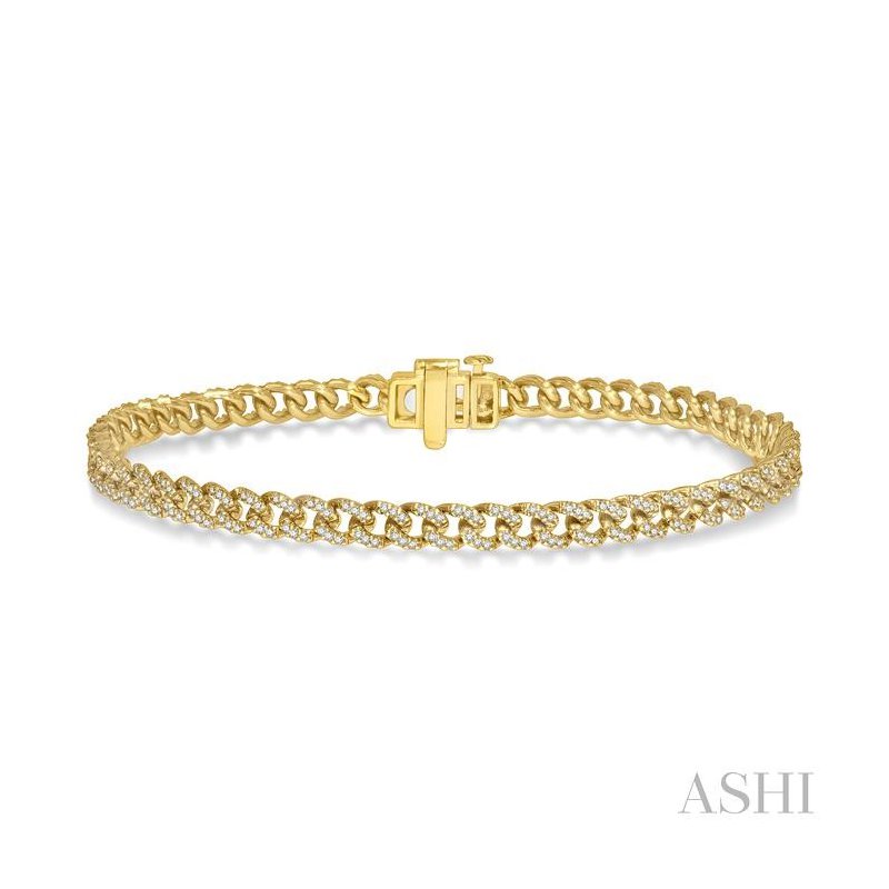 ASHI Curb & Cuban Diamond Fashion Bracelet 75951PPFHYG