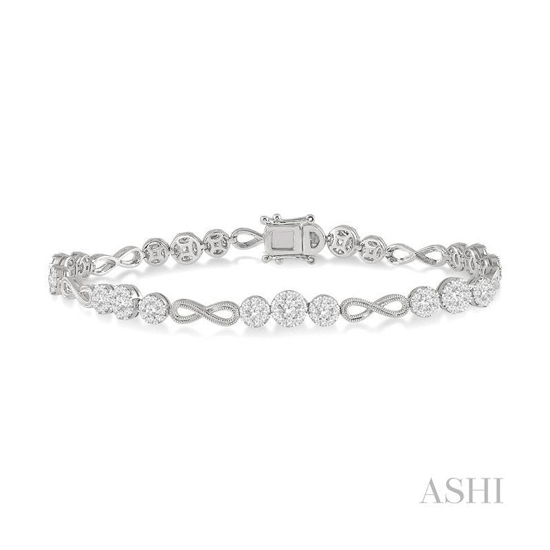 ASHI Lovebright Diamond Infinity Link Bracelet 70172PPFGWG