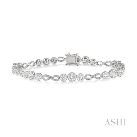 ASHI Lovebright Diamond Infinity Link Bracelet 70172PPFGWG