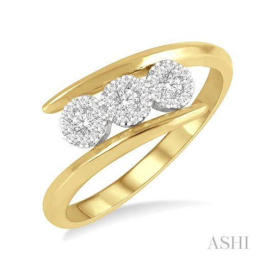 ASHI Round Shape 3 Stone Lovebright Diamond Fashion Ring 362P7PPFGYW