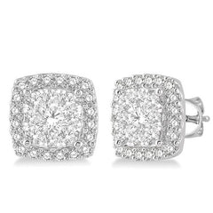 Parkplace Jewelers Cushion Shape Halo Lovebright Essential Diamond Earrings 916B1PPFVERWG